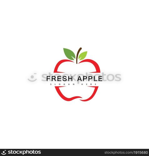 Apple fruit logo fresh fruit vector illustration