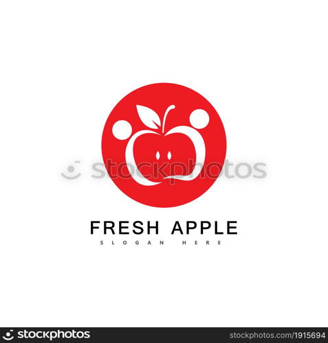 Apple fruit logo fresh fruit vector illustration