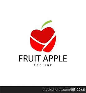 Apple Fruit Logo, Garden Plant Vector, Symbol Design Illustration Template