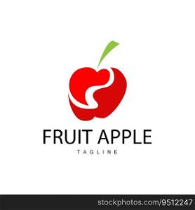 Apple Fruit Logo, Garden Plant Vector, Symbol Design Illustration Template