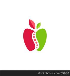apple fruit nutrition logo symbol icon vector design, red green apple conceptual health care illustration logotype
