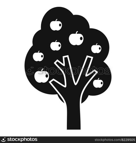 Apple fruit tree icon simple vector. Garden plant. Harvest bloom. Apple fruit tree icon simple vector. Garden plant