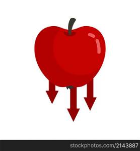 Apple gravity icon. Flat illustration of apple gravity vector icon isolated on white background. Apple gravity icon flat isolated vector