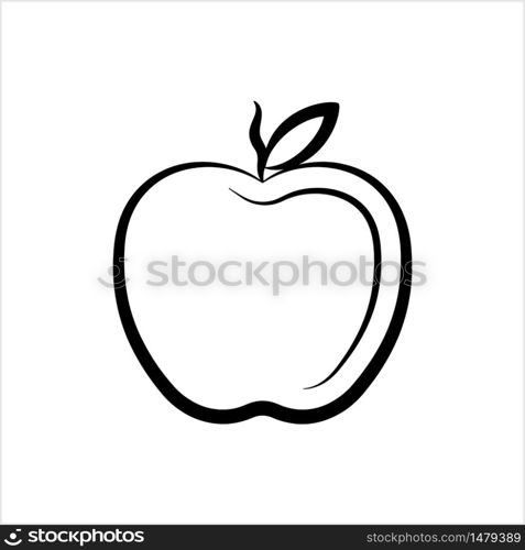 Apple Icon, Fruit / Food Icon Vector Art Illustration