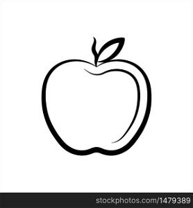 Apple Icon, Fruit / Food Icon Vector Art Illustration