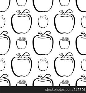 Apple Icon, Fruit Icon Seamless Pattern Vector Art Illustration