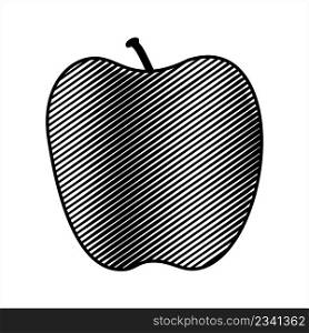 Apple Icon, Fruit Icon Vector Art Illustration