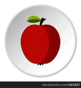 Apple icon in flat circle isolated on white vector illustration for web. Apple icon circle