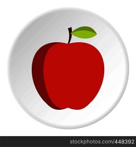 Apple icon in flat circle isolated vector illustration for web. Apple icon circle