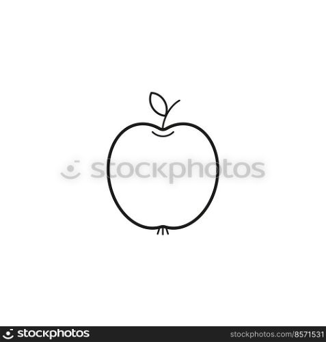 Apple icon in linear style. Single line. Vector illustration. stock image. EPS 10.. Apple icon in linear style. Single line. Vector illustration. stock image. 
