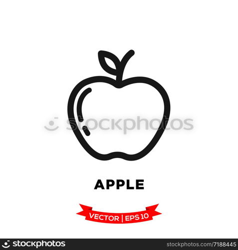 apple icon in trendy flat style