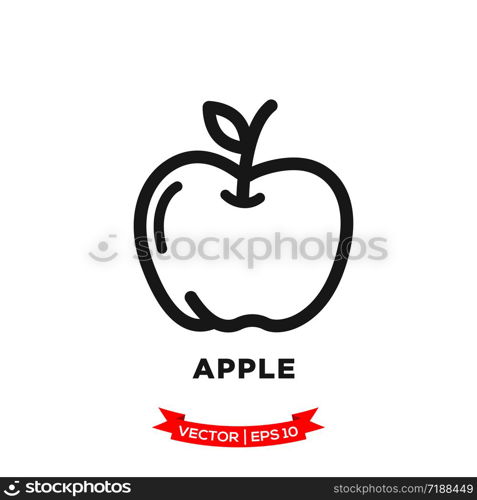 apple icon in trendy flat style