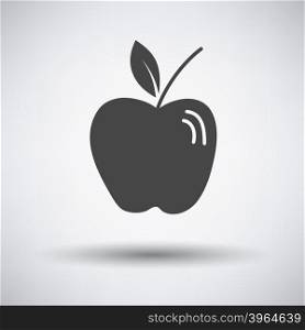 Apple icon on gray background with round shadow. Vector illustration.