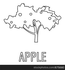 Apple icon. Outline illustration of apple vector icon for web. Apple icon, outline style.