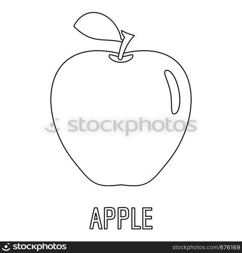 Apple icon. Outline illustration of apple vector icon for web. Apple icon, outline style.