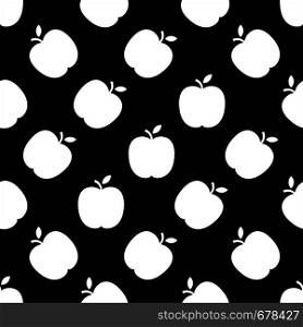 Apple Icon Seamless Pattern, Fruit / Food Icon Vector Art Illustration