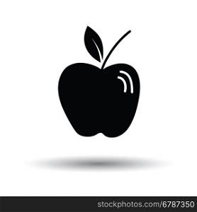 Apple icon. White background with shadow design. Vector illustration.