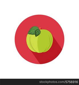 Apple icon with shadow in flat design