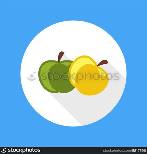 Apple icon with shadow in flat design