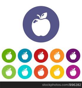 Apple icons color set vector for any web design on white background. Apple icons set vector color