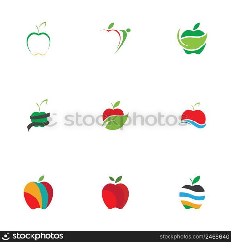 Apple Icons Set - Isolated On White Background - Vector Illustration, Graphic Design Editable For Your Design. Apple Logo