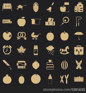 Apple icons set. Simple style of 36 apple vector icons for web for any design. Apple icons set, simple style