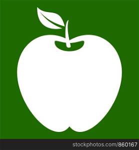 Apple in simple style isolated on white background vector illustration. Apple icon green