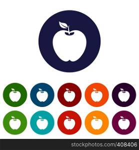 Apple in simple style isolated on white background vector illustration. Apple set icons