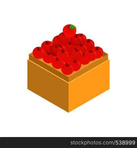 Apple in supermarket icon in isometric 3d style on a white background. Apple in supermarket icon, isometric 3d style