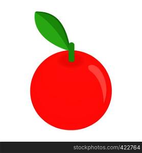 Apple isometric 3d icon, Red single apple isolated on a white . Apple isometric 3d icon