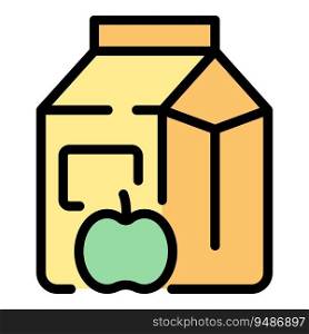 Apple juice icon outline vector. Fruit splash. Food drink color flat. Apple juice icon vector flat