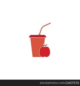apple juice logo.vector illustration flat design.
