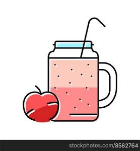 apple juice smoothie fruit juice food color icon vector. apple juice smoothie fruit juice food sign. isolated symbol illustration. apple juice smoothie fruit juice food color icon vector illustration
