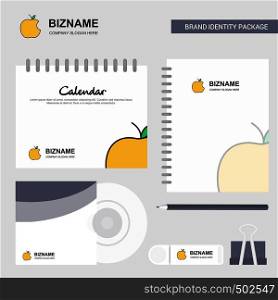 Apple Logo, Calendar Template, CD Cover, Diary and USB Brand Stationary Package Design Vector Template