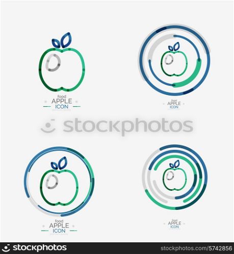Apple logo concept, stamp, fresh food idea, fruits