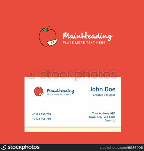 Apple logo Design with business card template. Elegant corporate identity. - Vector