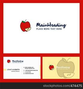 Apple Logo design with Tagline & Front and Back Busienss Card Template. Vector Creative Design