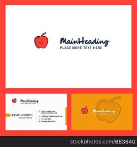 Apple Logo design with Tagline & Front and Back Busienss Card Template. Vector Creative Design