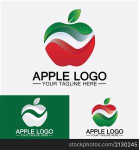 Apple logo. fruit healthy food design.Apple logo design inspiration vector template