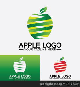 Apple logo. fruit healthy food design.Apple logo design inspiration vector template