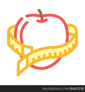 apple lose weight color icon vector. apple lose weight sign. isolated symbol illustration. apple lose weight color icon vector illustration