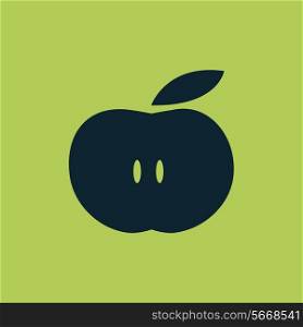 apple on a green background