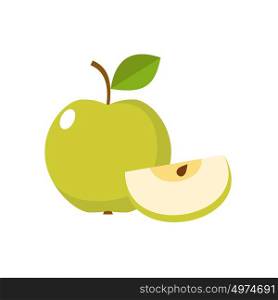 Apple on a white background isolated. Vector illustration