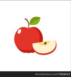 Apple on a white background isolated. Vector illustration