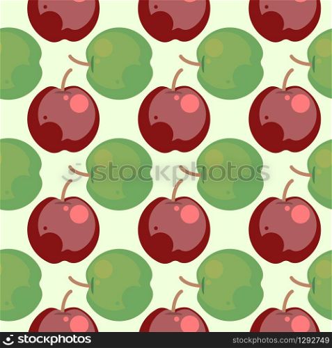 Apple pattern, illustration, vector on white background.