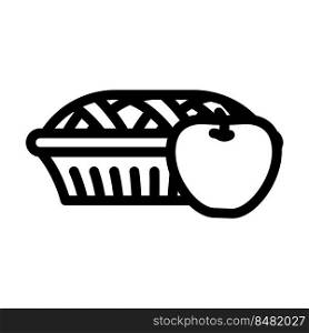 apple pie line icon vector. apple pie sign. isolated contour symbol black illustration. apple pie line icon vector illustration