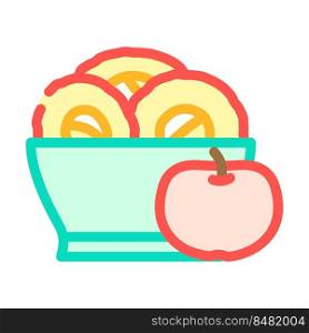 apple plate color icon vector. apple plate sign. isolated symbol illustration. apple plate color icon vector illustration