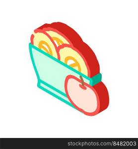 apple plate isometric icon vector. apple plate sign. isolated symbol illustration. apple plate isometric icon vector illustration