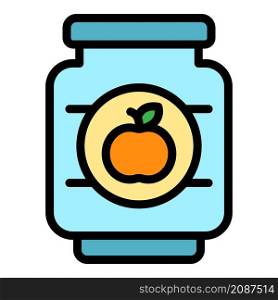 Apple preserves icon. Outline apple preserves vector icon color flat isolated. Apple preserves icon color outline vector
