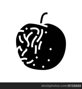 apple rotten food glyph icon vector. apple rotten food sign. isolated symbol illustration. apple rotten food glyph icon vector illustration